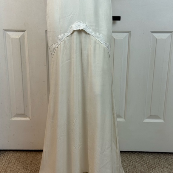 RUE DE SEINE Elegant Cream Sleeveless Dress Size 10 - Picture 4 of 17